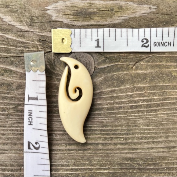 Carved Bone Spiral Pendant - Picture 11 of 11